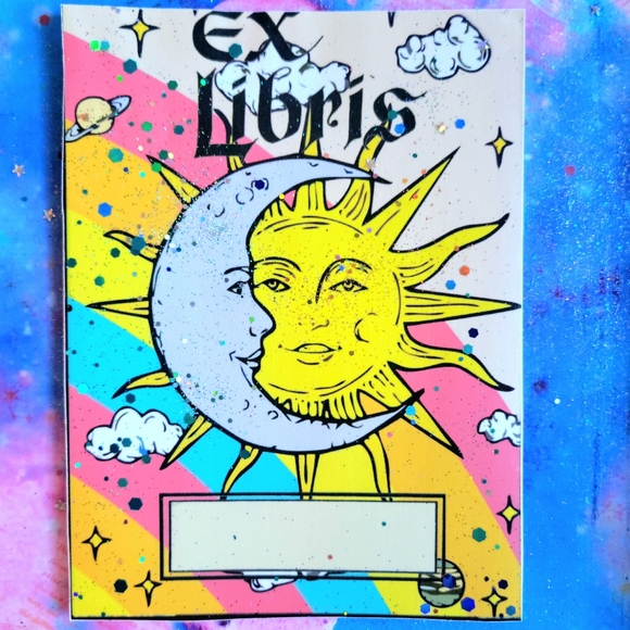 Journal Glowing Goddess Mystical Lined Composition Style Sparkly Mixed Media Art - Picture 4 of 8